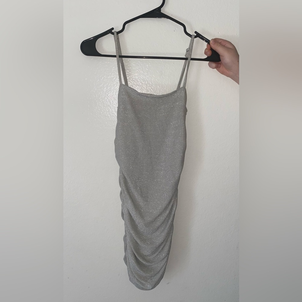 Sparkly Grey Bodycon Mini Dress
